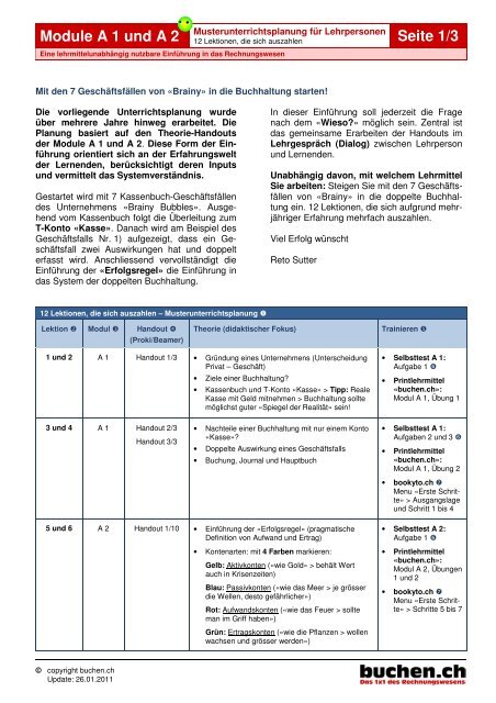 PDF-Download Musterunterrichtsplanung für ... - Buchen.ch