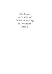 Mitteilungen der Gesellschaft für Buchforschung in Österreich 2006-1