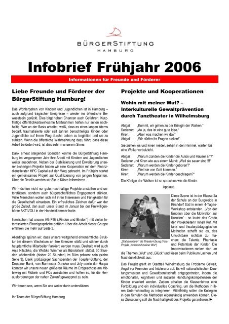 Infobrief Frühjahr 2006 - BürgerStiftung Hamburg