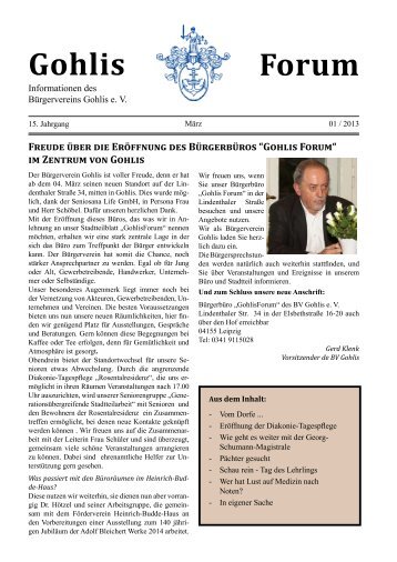 Gohlisforum 01/13 - Bürgerverein Gohlis eV