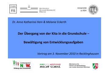 Der Übergang von der Kita in die Grundschule – FiS Bewältigung ...