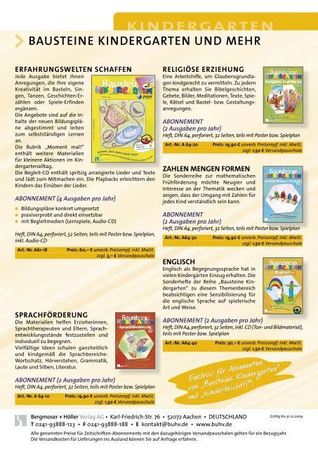 kinderleicht 1/2009 - Bergmoser + Höller Verlag AG