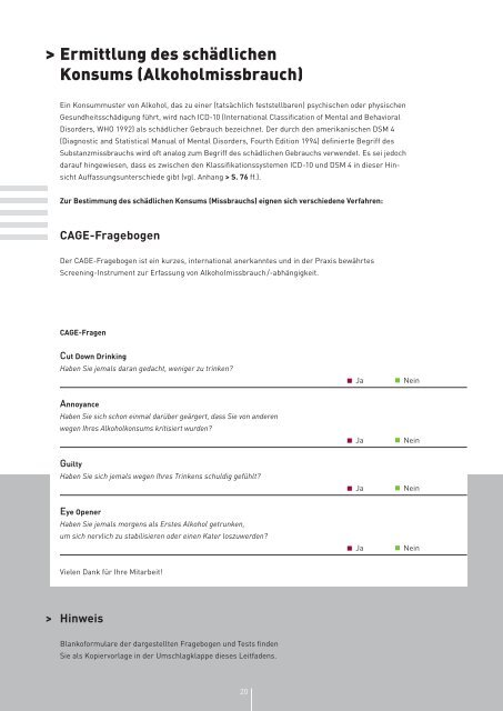 Kurzintervention bei Patienten mit Alkoholproblemen - Leitfaden für ...