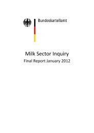 Milk Sector Inquiry - Final Report January 2012 - Bundeskartellamt