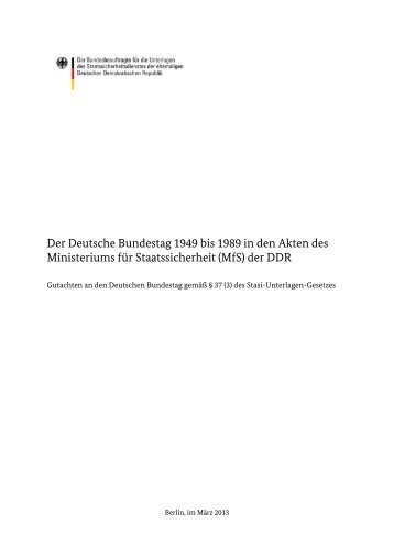 (MfS) der DDR - Deutscher Bundestag