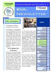 BVA-Newsletter - Bundesverband Autoglaser eV