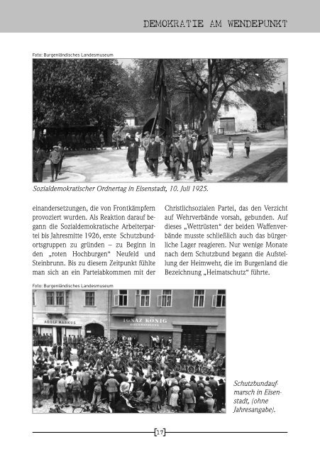 Schattendorf 1927 - Demokratie am Wendepunkt - Burgenland.at