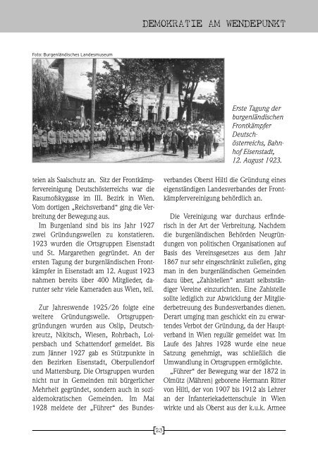 Schattendorf 1927 - Demokratie am Wendepunkt - Burgenland.at