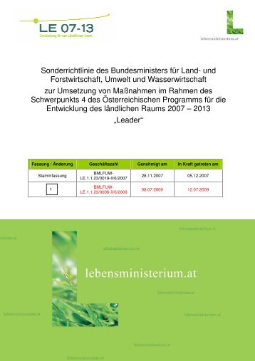 Sonderrichtlinie Leader - Burgenland.at