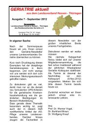 Zercur Geriatrie – Teilnehmer/innen 2010