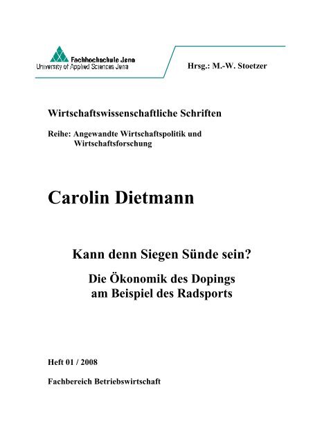 Heft1 2008 - Fachbereich Betriebswirtschaft der Ernst-Abbe ...