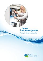 Preisliste Trinkwasserspender - Berliner Wasserbetriebe