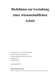 Richtlinien zur Gestaltung einer wissenschaftlichen Arbeit