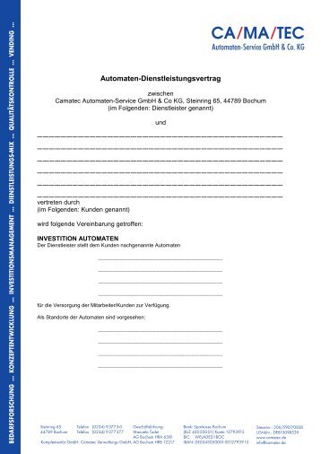 Automaten-Dienstleistungsvertrag - CA/MA/TEC Automaten-Service ...
