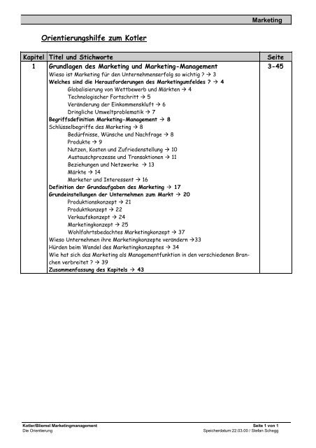 Orientierungshilfe zum Kotler - Camuso.ch