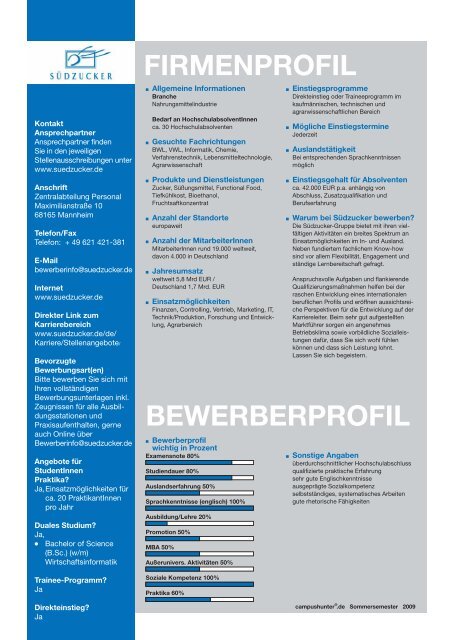 Ausgabe Karlsruhe - Sommersemester 2009 - campushunter.de