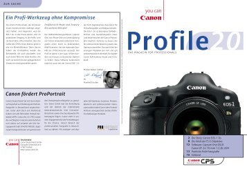 Ein Profi-Werkzeug ohne Kompromisse Canon fördert ProPortrait