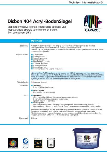 Technische informatie Disbon 404 Acryl-BodenSiegel - Caparol