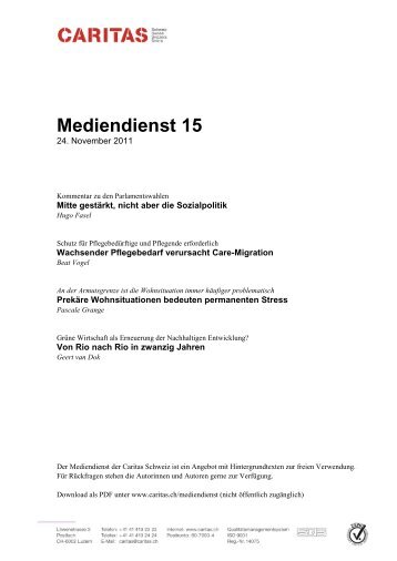 Mediendienst 4 - CARITAS - Schweiz