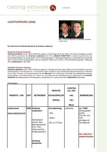 Diese Seite als PDF - zu Casting Network