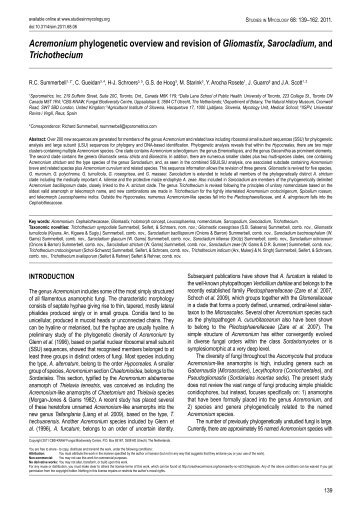 Acremonium phylogenetic overview and revision of ... - CBS - KNAW