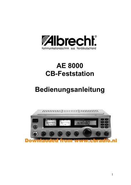 AE 8000 CB-Feststation Bedienungsanleitung - CBradio.nl