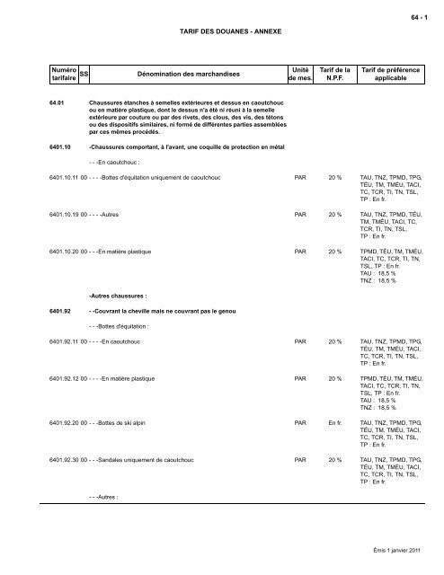 Tarif complet - Agence des services frontaliers du Canada