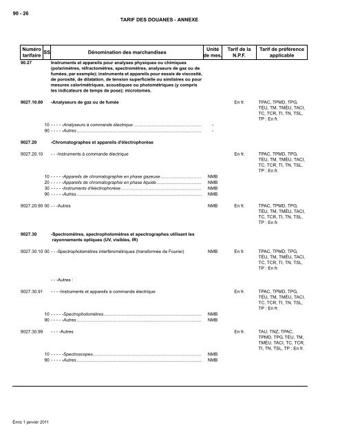 Tarif complet - Agence des services frontaliers du Canada