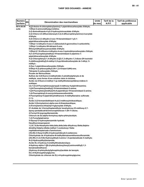 Tarif complet - Agence des services frontaliers du Canada