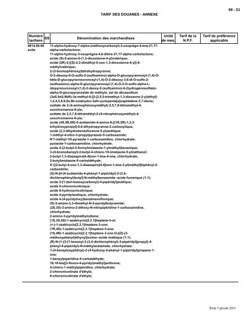 Tarif complet - Agence des services frontaliers du Canada