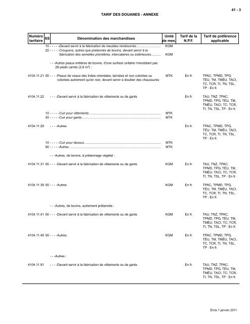 Tarif complet - Agence des services frontaliers du Canada