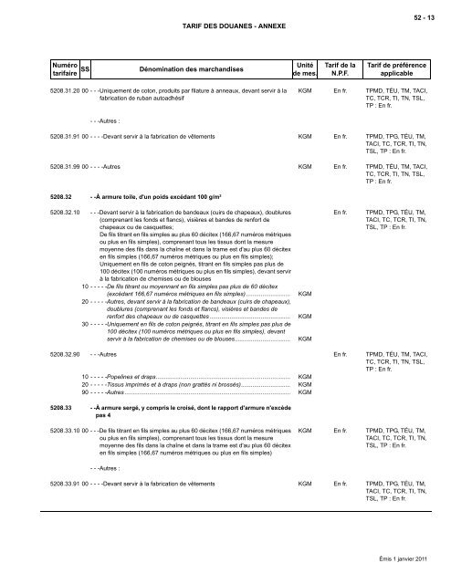 Tarif complet - Agence des services frontaliers du Canada