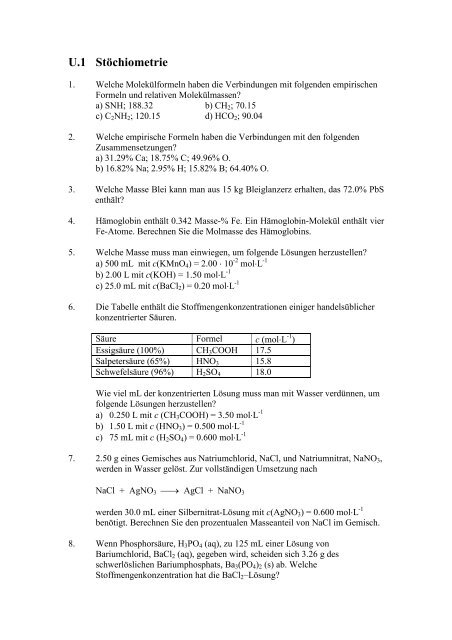 U.1 Stöchiometrie - CCI