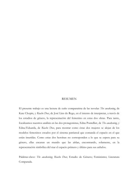 Representações do sujeito feminino em O Despertar e Riacho Doce ...