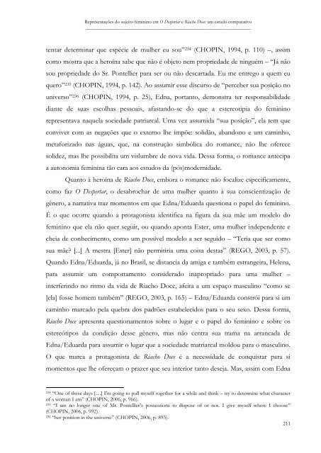 Representações do sujeito feminino em O Despertar e Riacho Doce ...