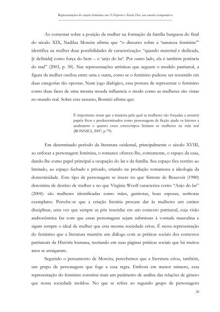 Representações do sujeito feminino em O Despertar e Riacho Doce ...