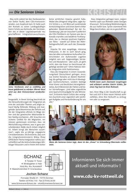 Bundestagsabgeordneter Volker Kauder zur Sommertour 2013: