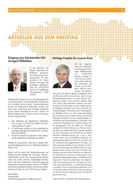 Ausgabe 01/2010 - CDU-Kyffhäuserkreis