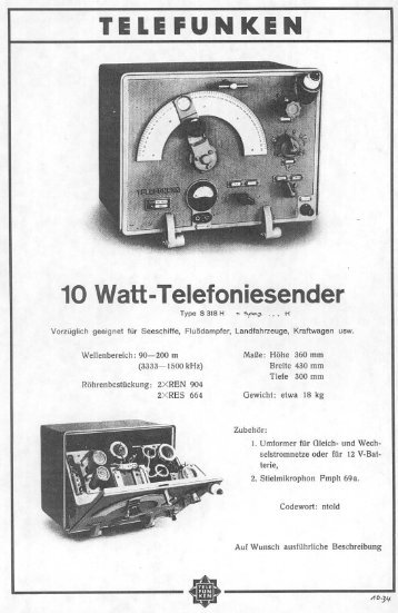 10 Watt Telefoniesendeer Type S 318H - Cdvandt.org