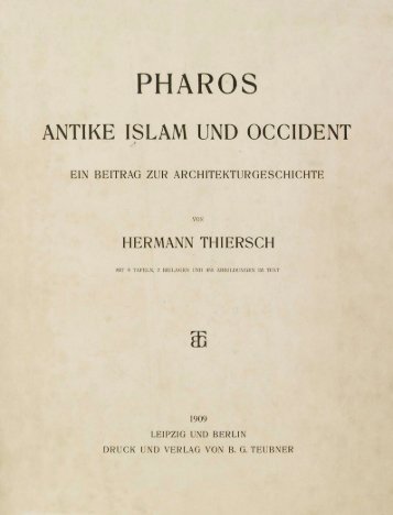Pharos. Thiersch, 1909 - part I