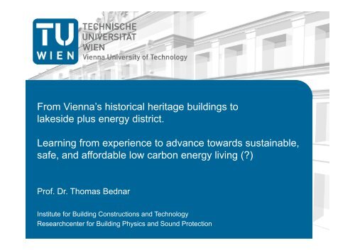 From Vienna's historical heritage buildings to lakeside plus energy ...