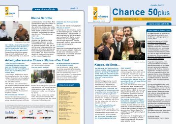 Newsletter Chance 50plus Ausgabe 6/2013 - Chance50.de