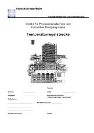 Temperaturregelstrecke - Fakultät für Verfahrens- und ...