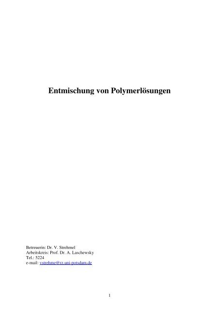 Entmischung von Polymerlösungen