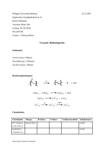 Versuch: Beilsteinprobe - ChidS