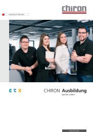 Ausbildung CHIRON - CHIRON Werke GmbH & Co. KG