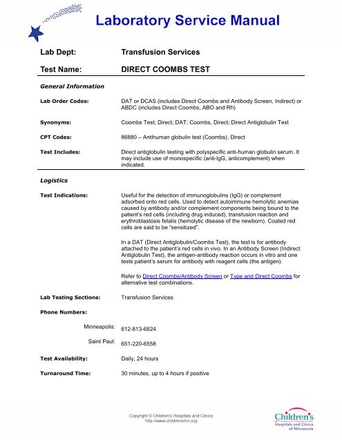 Direct Coombs Test