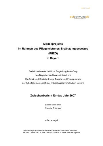 Modellprojekte im Rahmen des Pflegeleistungs - aufschwungalt.de