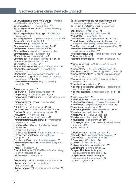 Sachwortverzeichnis Deutsch Englisch