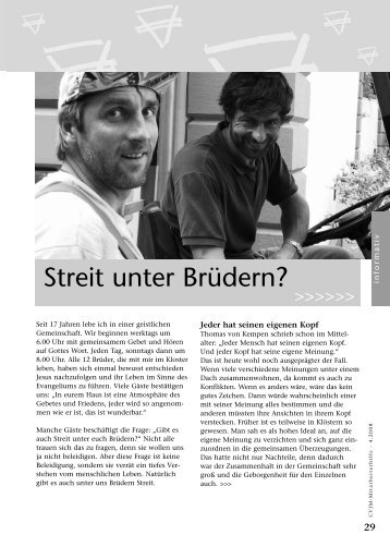 Streit unter Brüdern - Christusträger Bruderschaft